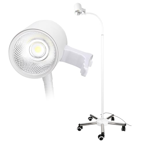 CHENNTAI 12W LED Medical Examination Light,Mobile Exam Lamp with Stainless Steel 5-Leg Base