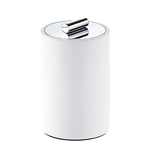 Stone DMD M Box with Lid White Chrome Height 13.5 cm Diameter 8 cm