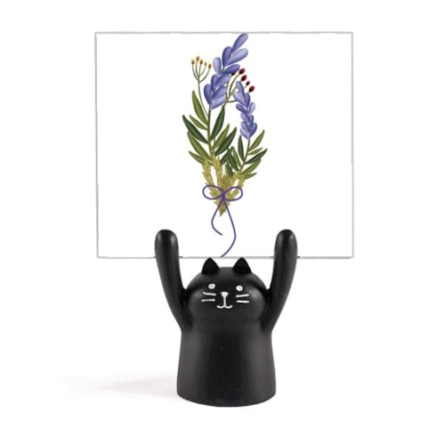 Porte-mémo chat noir lavande bleue cadeau déco idéal