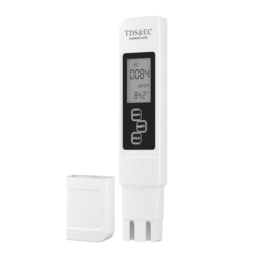 Arvoni Medidor TDS EC Temperatura 3 en 1 con Pantalla Retroiluminada, TDS EC Medidor Agua para Piscina, Agua Potable, Acuario, Test Pecera, Probador de Calidad del Agua