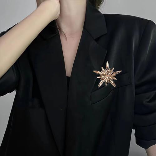 Image of Rhinestone Flower Brooch Pin for Women Red Black Purple Flower Broochs Pin Hat Christmas Brooch Jewelry