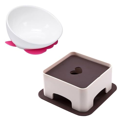 犬 餌入れ 猫 食器 洗いやすい 餌台 重め 陶器 ペット フードボウル ペット用 給食器 皿 給食台セット 小型犬 中型犬用 フレンチブルドッグ フードボウル テーブルセット お洒落 食事がラク 滑り止め シリコーンマット付き (白い食卓+白いボウル)