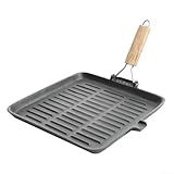 Photo Gallery gdfnmogo bistecchiera quadrata in ghisa da 27,9 cm con manico pieghevole, perfetta per piani cottura, griglie e falò Photo Gallery gdfnmogo bistecchiera quadrata in ghisa da 27,9 cm con manico pieghevole, perfetta per piani cottura, griglie e falò