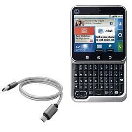 BoxWave Cable Compatible with Motorola Flipout - Micro USB DuraCable, Braided Micro USB Charging Cable - Space Grey