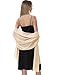 Hotshawl Chiffon Shawls and Wraps for Evening Dresses Women Elegant Soft Scarf Bridal Scarve Wedding Stole (Champagne(chiffon), One Size)