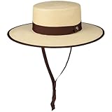 Lierys - Sombrero Panamá Córdoba para mujer/hombre, fabricado en Ecuador de sol de paja de verano con yugular, cinta de grano grande Primavera-verano, Naturaleza-negro, M