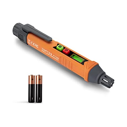TopTes PT199 Gas Leak Detector, Natural Gas Detector with Audible & Visual Alarm, Portable Gas Sniffer to Locate Combustible Gas Leak Sources Like Methane, Propane for Home(Includes Battery x2)-Orange Cover