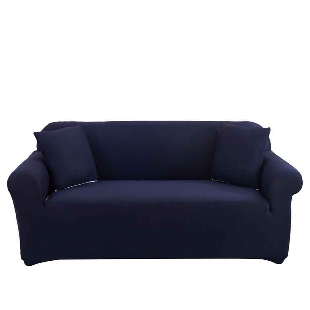 Housse de canapé bleu marine en tissu jacquard extensible pour assise