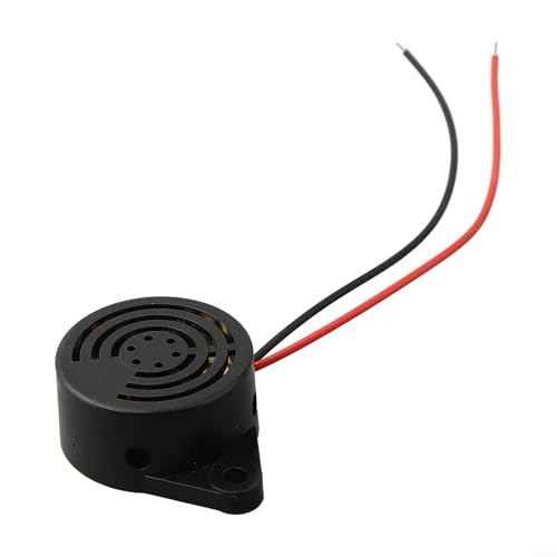 Alarma de zumbador electrónico CC 3-24V 100dB con tono de sonido continuo para aplicaciones automotrices e industriales, carcasa de plástico negro