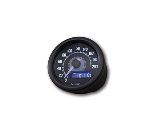 Compatible avec/Remplacement pour Daytona VELONA 60 Compteur de vitesse noir 200 km/h/MPH. (réf. 18300)