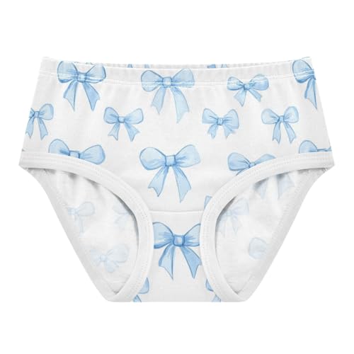 Wusikd Blue Bows Girls' Underwear Cotton Cute Girls Briefs Soft Toddler Underwear 2T