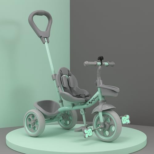 Image of Tricycle for Kids, with Parental Control, Tricycles for Kids 2 to 5 Years Boys and Girls, Cycle for 1+ Children, Bike with EVA Tech Wheels, Super, Sea Green