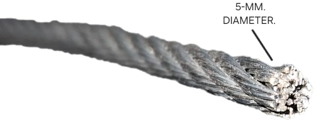 Image of Fitness core, Stainless Steel Wire Rope, 5mm Diameter, 20 Meter Length, Silver Cable for Lifting and Rigging, with 2ps-ulock, 2ps-ferrul, 2ps-eyelock.