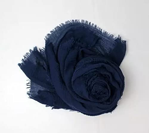 Image of Iba & Isba Women's Plain Crinkled Scarves, Stoles, Hijab (76 x 36 inch)