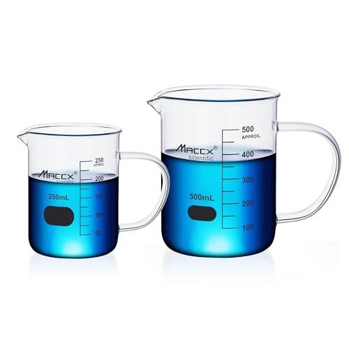 Gobelet en verre gradué à poignée pour éviter les brûlures de liquides