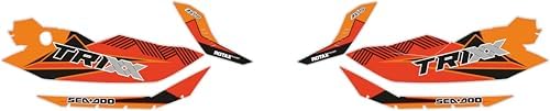Fit for SeaDoo Spark TRIXX 2UP 3UP Vinyl Sticker Decal Graphics Set โ Jetski (2016-2023), Bubble-Free Technology, Protective Laminate, UV Resistant Decals (Orange 1)