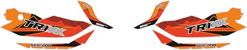 Fit for SeaDoo Spark TRIXX 2UP 3UP Vinyl Sticker Decal Graphics Set – Jetski (2016-2023), Bubble-Free Technology, Protective Laminate, UV Resistant Decals (Orange 1)