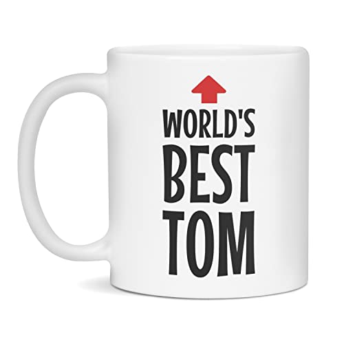 DPgUfPV Taza World's Best Tom, Best Tom Ever, 325 ml, color blanco