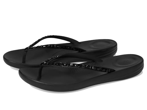 FitFlop Women's Iqushion Multi-Crystal Ergonomic Flip-Flops Wedge Sandal