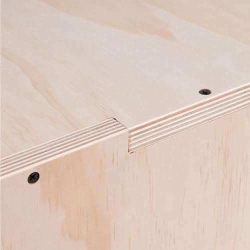 Amazon Basics 3-in-1 Wooden Plyo Box, Non-Slip Plyometric Jump Box with Three Heights for Home Gym, Easy Assembly, 450 lb Weight Capacity, 16"x14"x12" view 4
