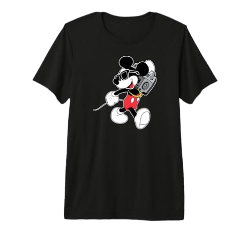 T-shirt Mickey Mouse Disney Boombox - Haut en coton premium pour look rétro