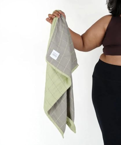 Image of Doctor Towels, World's First Banana Double Cloth Bath Towels (Plus Size) | Dermatologist Tested for Sensitive Skin | 240 GSM Towels for Bath Large Size | Clinically Tested to Help Reduce Acne - Green