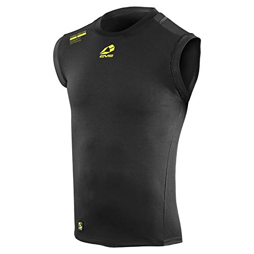 EVS Sports TUG Sleeveless Top | Lightweight 4‑Way Stretch Air‑Mesh Base Layer with Anti‑Chafe Comfort & Race‑Collar Compatibility | Black | Youth Medium