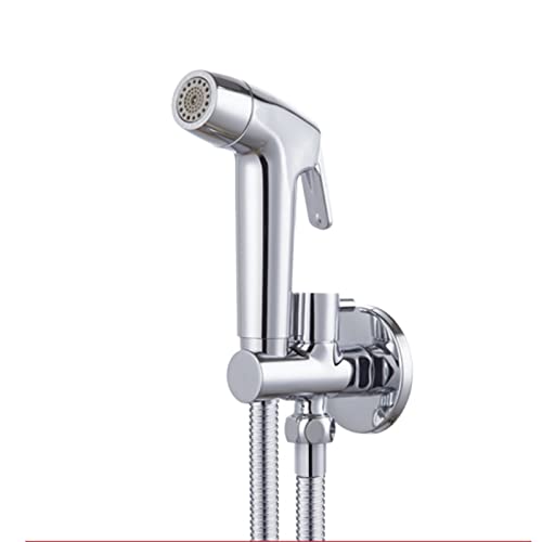 Ducha de bidé cromada de cobre-B para inodoro con grifo individual frío