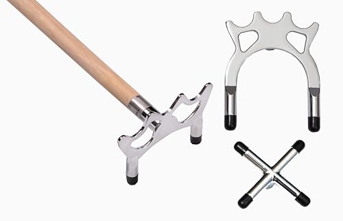Accuplay Billiards 57 2 Piece Maple Pool Bridge Stick w/Regular Spider and Cross Style Bridge Heads