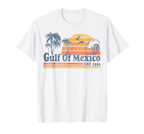 Gulf of Mexico Est 1550 Retro Vintage Beach Gulf of Mexico T-Shirt