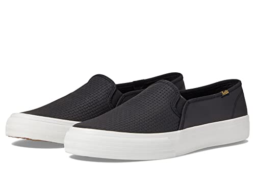 Image of Keds Womens Double Decker Canvas Slip On Sneakers Shoes Casual - Black
