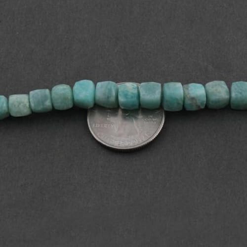 Perles amazonite de qualité supérieure taillées en cube briolette - 2