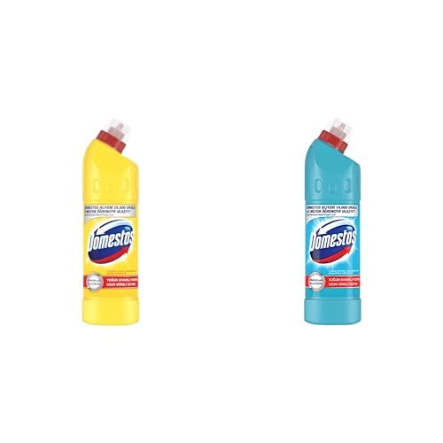 Domestos Yoğun Kıvamlı Çamaşır Suyu Limon Ferahlığı 750 ml ve Domestos Yoğun Kıvamlı Çamaşır Suyu Okaliptüs Ferahlığı 750 ml, 750 ML x 2, Limon Ferahlığı + Okaliptüs Ferahlığı Çamaşır Suyu