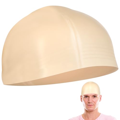 SHINEOFI Bald Head Hat, Cosplay Head Wigs Caps Halloween, Latex Bald Cap Costume Accessories for Women Men Adults