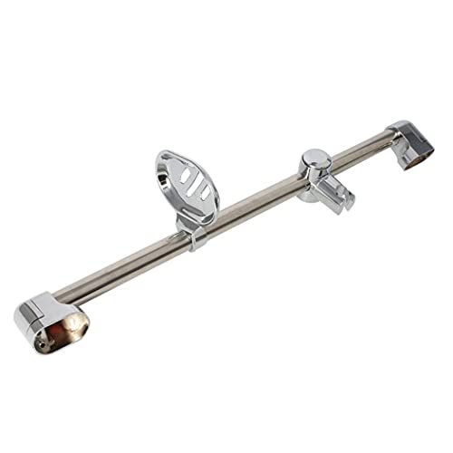 Barre de maintien réglable douche inox avec support pommeau fixe - 3