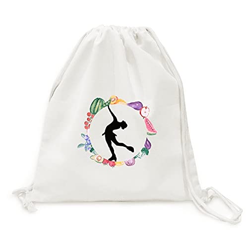 Sac en tissu pliable patinage silhouette pour fruits et légumes réutilisable