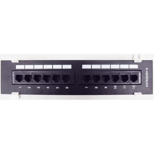 Morris 88442 Cat6 High Density Patch Panel, 12 Ports, 2.25-inch x 10-inch x 1.232-inch, 5-Pack