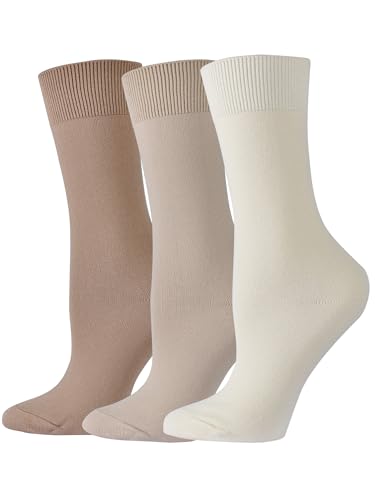 Womens Crew Socks Thick Warm Winter Socks Cozy Comfy Socks Womens Wool Socks Gifts for Women 3 Pack Size 5-9