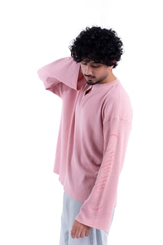 COITONIC Store COITONIC Men's Waffle Oversize Full Sleeves T-Shirt - Image 4
