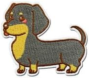 Hinihao Hi, 1 calcomanía de perro salchicha negra para pegar o planchar o coser, parche para ropa, mochilas, teléfonos, helmates, accesorios de