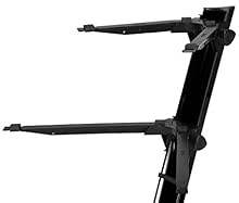 STAY's Ultra-lightweight Aluminium 2 Tier keyboard stand weighing just 2. 9Kg Can carry a 61 note keyboard of up to 10Kg on EACH tier with the top tier angled at 10° to provide a comfortable playing angle The top tier has curved arms to enable smalle...