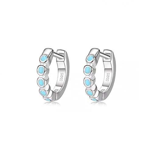 Boucles d'oreilles turquoise rondes anti-allergie, bijoux fins