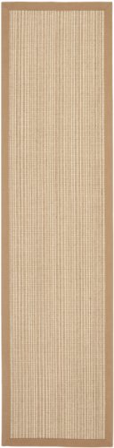 Safavieh Natural Fiber Collection 2' X 6' Tan / Tan Nf442D Border Stripe Sisal Runner Rug #TOP2