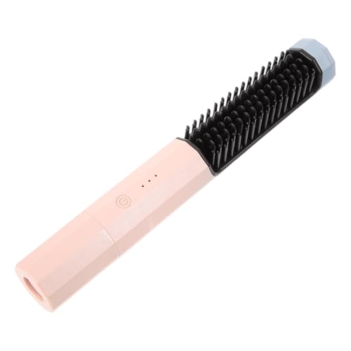 Brosse lissante sans fil compacte et mini lisseur de voyage chauffant rapide USB rose