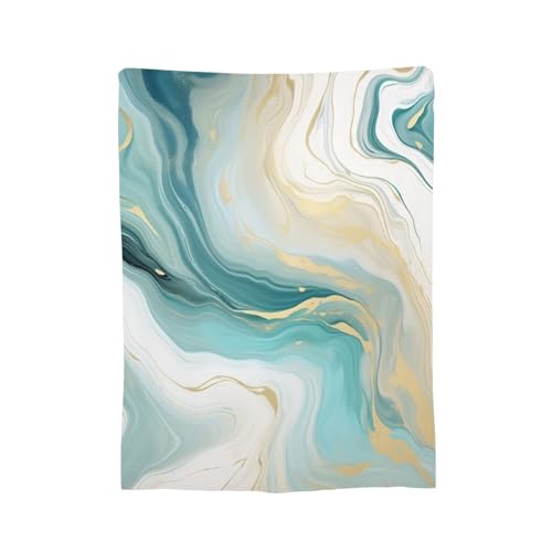 Jeté de canapé bleu sarcelle et marbré 200 x 150 cm Mexpekil - 3