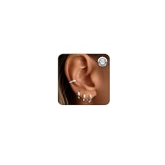 4 Pair Small silver hoop