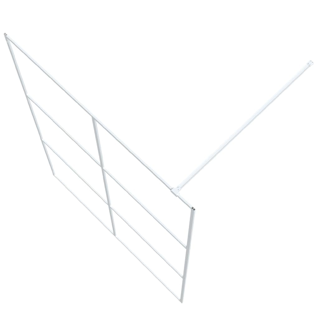 Mampara de ducha de cristal templado transparente con marco de aluminio, color blanco, 139 a 140 x 195 cm, 5 mm, perfil ajustable, a prueba de salpicaduras para renovación de baño sin
