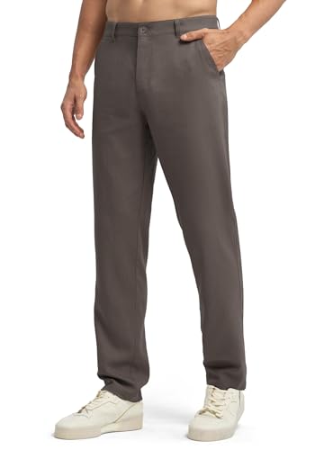 Image of Willit Men's Linen Pants Casual Linen Dress Pants Beach Summer Lightweight Trousers 28 inch 30 inch 32 inch