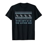 Tu regalo está en la caja de arena para amantes de los gatos de Navidad Camiseta