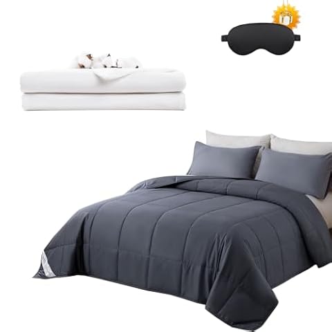 YOURMOON YOUR MOON All Season Wool Comforter & Washable Duvet Cover King, Dark Gray — $199.78 (10% off)